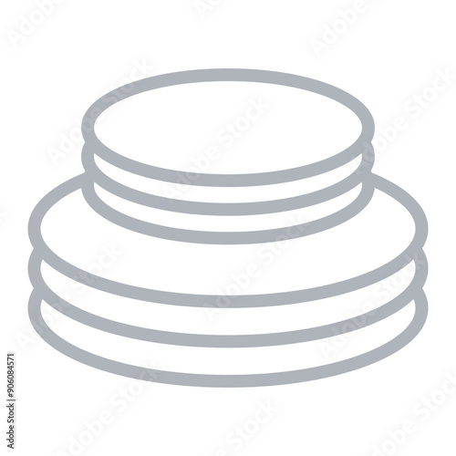 Sustainable tableware Vector Line Grey Icon Design