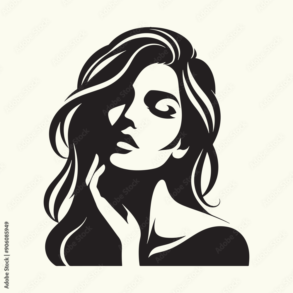 Women Beautiful Face Silhouette vector illustration isolated in an empty background Women Beautiful Face Silhouette vector illustration isolated in an empty background