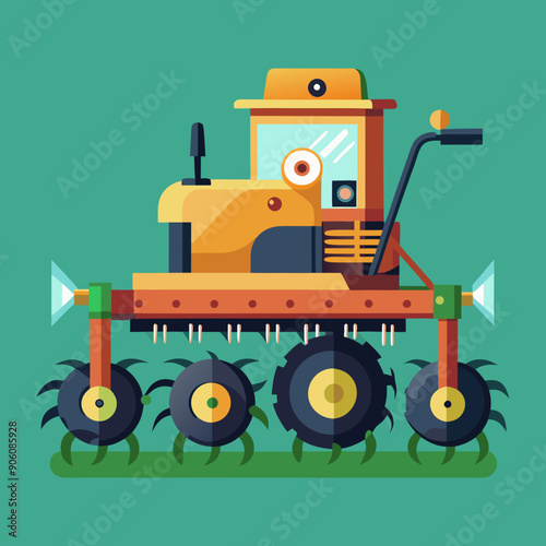 cultivator vector art illustration 