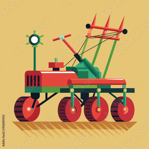 cultivator vector art illustration 