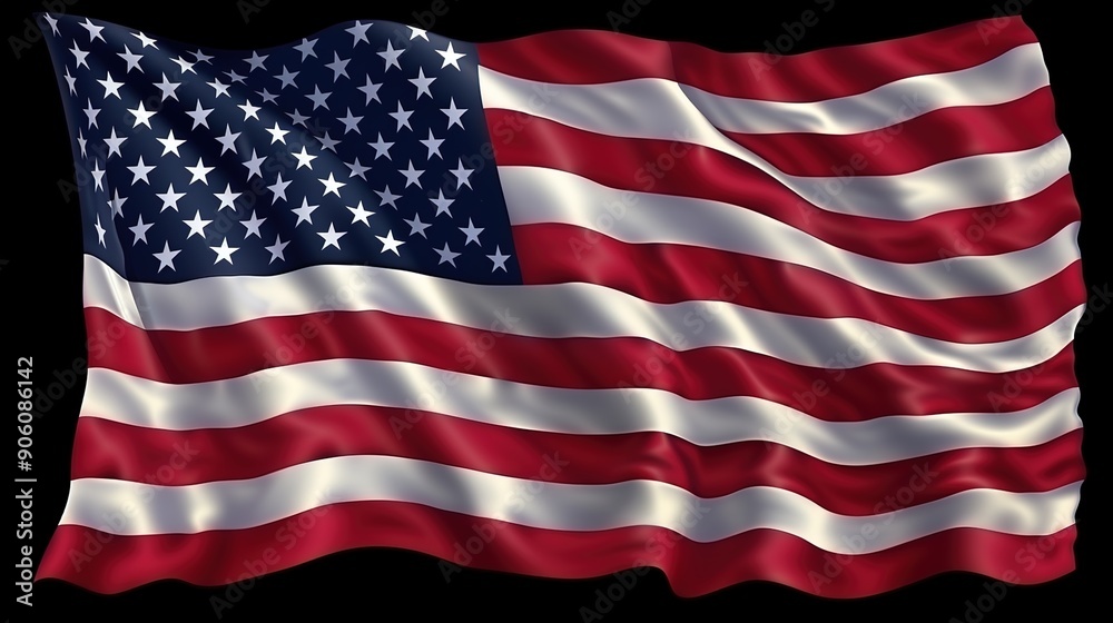 Fototapeta premium United States of America waving flag. 