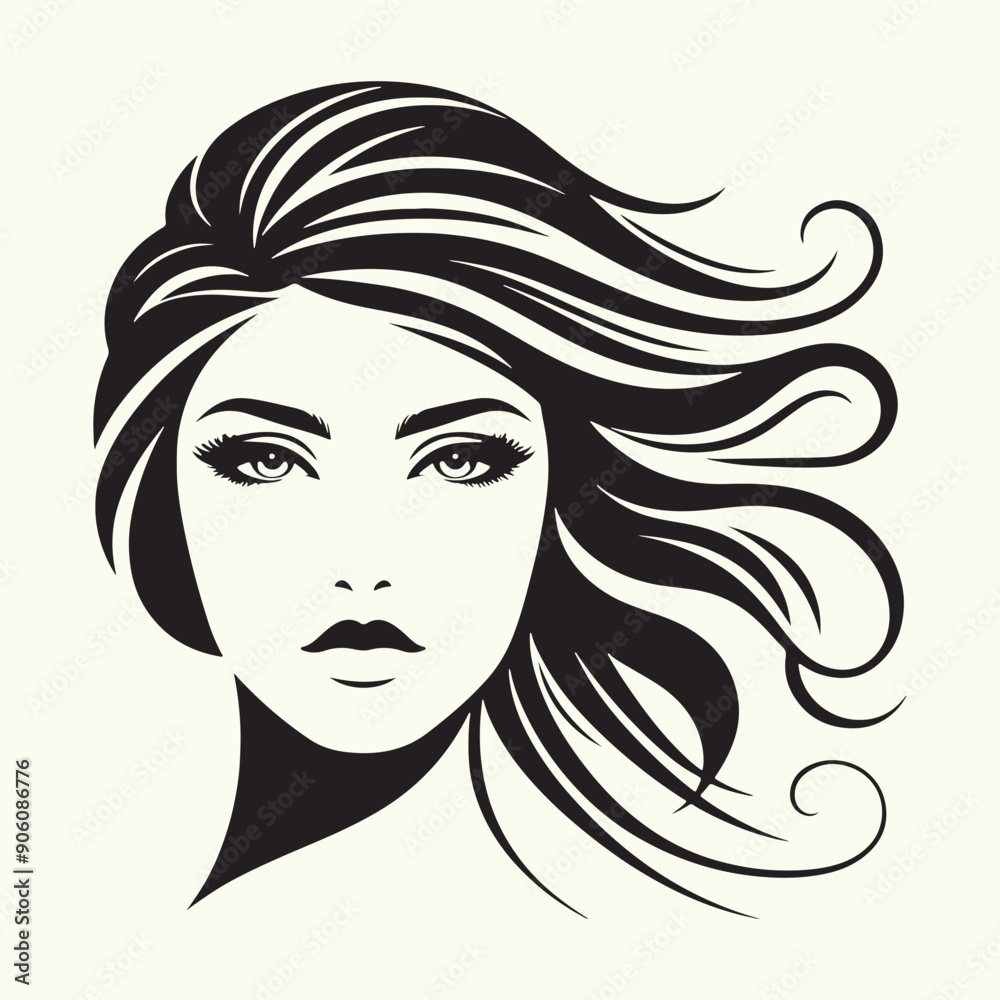 Women Beautiful Face Silhouette vector illustration isolated in an empty background Women Beautiful Face Silhouette vector illustration isolated in an empty background