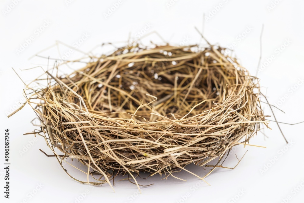 Nest - Empty Bird Nest with Eggs, Isolated Object in Natural Setting Nest - Empty Bird Nest with Eggs, Isolated Object in Natural Setting