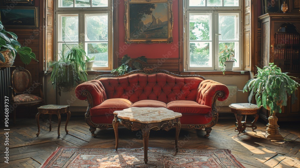 Background: A blend of black and white typography, ornate Victorian design, and antique font creates a striking wallpaper that brings the history and art of a bygone era into your home