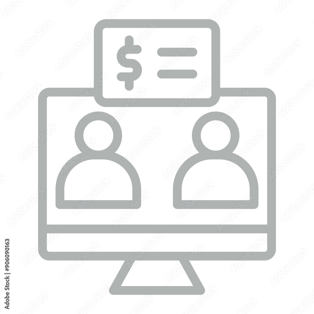 Consultancy Vector Line Grey Icon Design Consultancy Vector Line Grey Icon Design