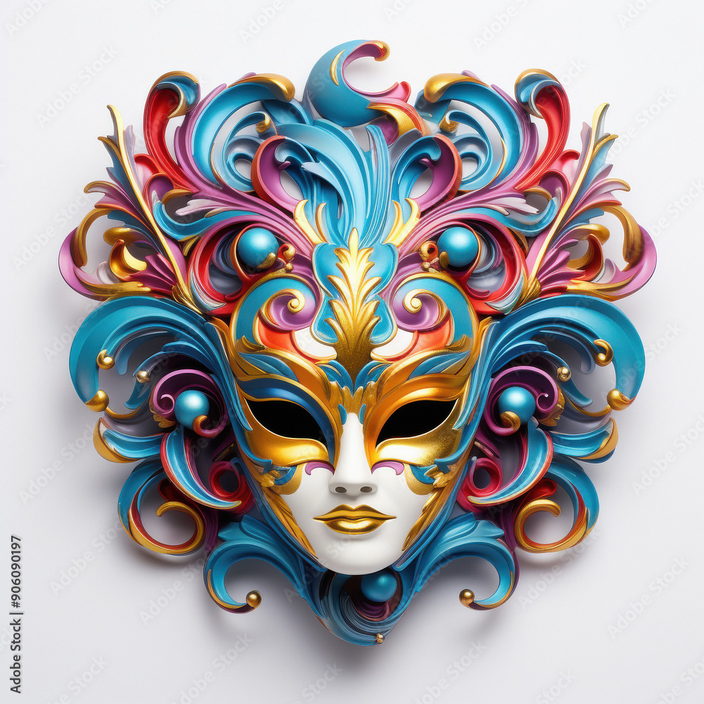 Naklejka premium vibrant and intricate carnival mask