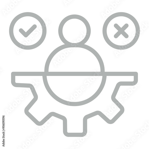 Decision Making Vector Line Grey Icon Design