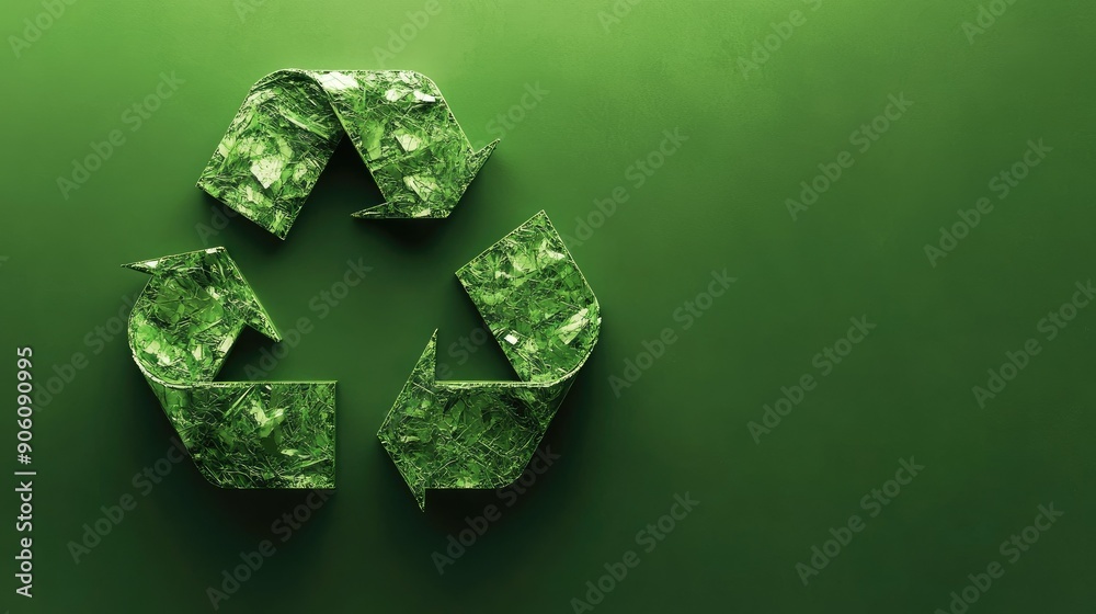 Green earth illustration with recycling symbol, representing sustainability with copy space. Green earth illustration with recycling symbol, representing sustainability with copy space.