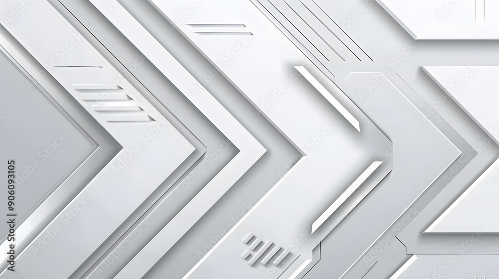 abstract grey and white hi tech geometric arrow background,generative ai