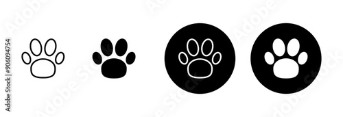Paw icon vector isolated on white background. Paw Print icon