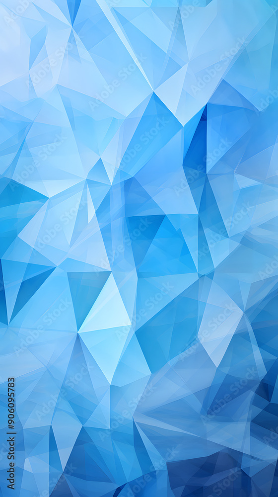 Digital blue and white triangle geometric figure poster background Digital blue and white triangle geometric figure poster background