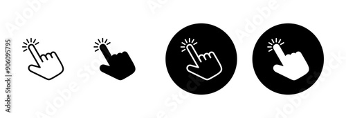 Hand cursor icon vector isolated on white background. Hand click icon. Finger pointer vector