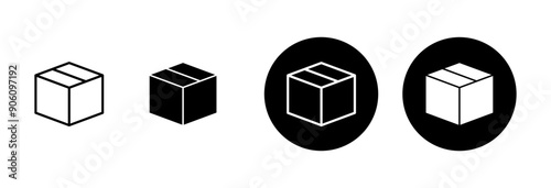 Box icon vector isolated on white background. Cardboard box, packaging open. Box vector icon