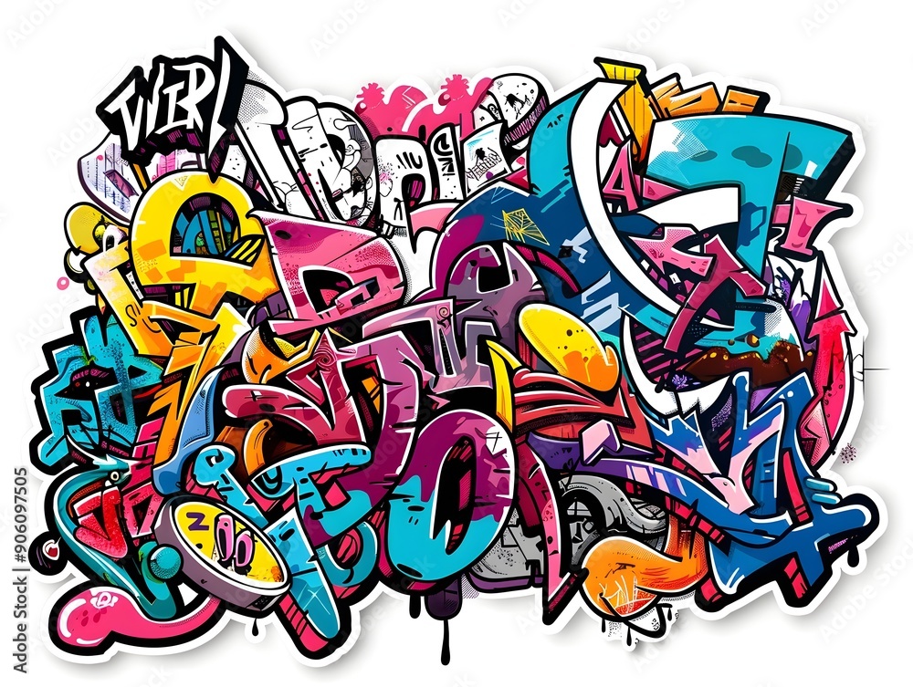 Stylish Streetwear Graffiti Sticker Design for Trendy T shirt and Apparel Stylish Streetwear Graffiti Sticker Design for Trendy T shirt and Apparel