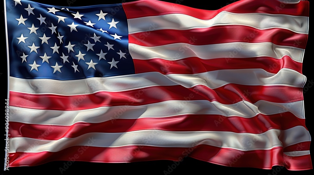 Fototapeta premium usa flag photo-realistic, ultra detailed focus,