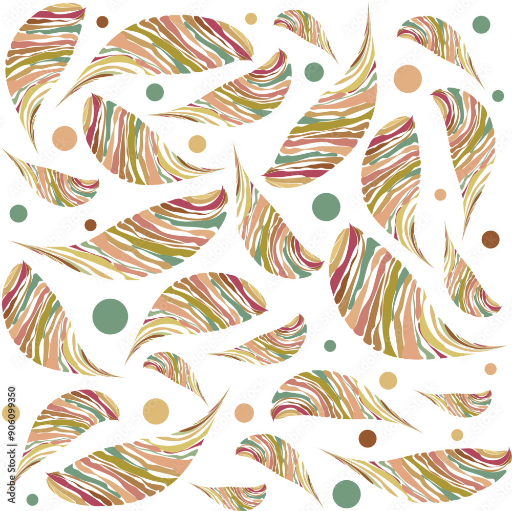 Abstract leaves made of colored stripes. Abstract leaves made of colored stripes.