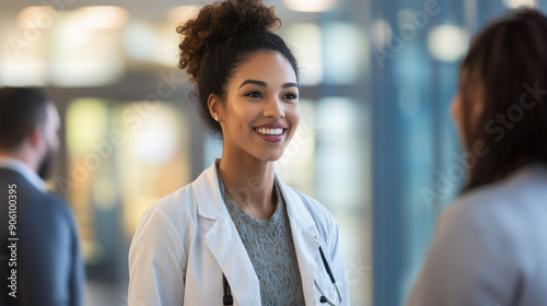 a happy doctor portrait, a successful surgeon, a very satisfied health care professional, the face of women's empowerment , women surgon profile picture photo