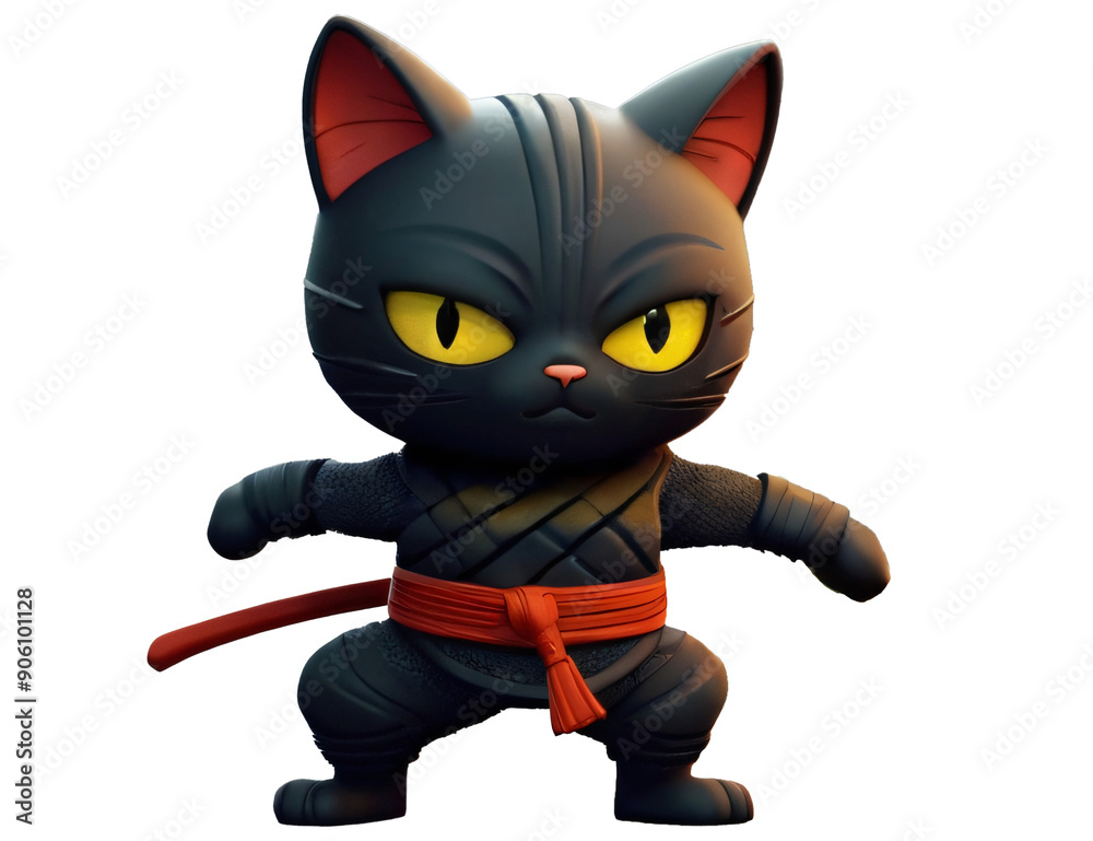 cat ninja cartoon model