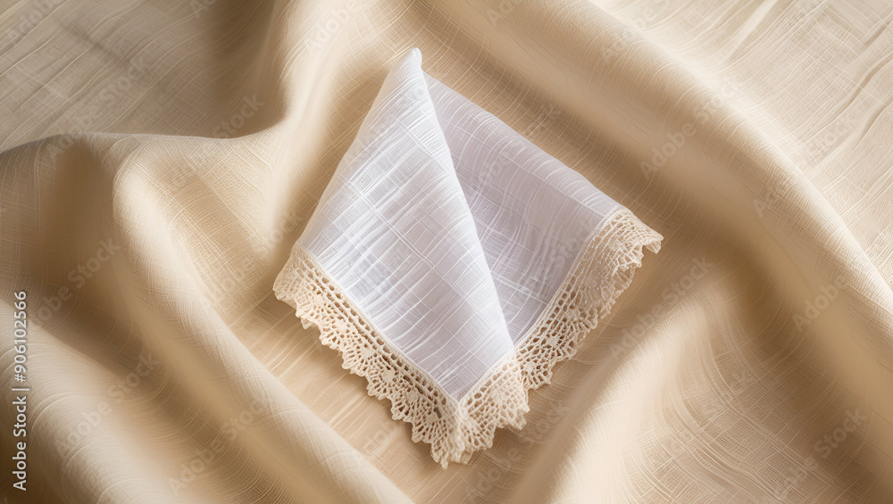 Handkerchief on a cloth. generated ai Handkerchief on a cloth. generated ai