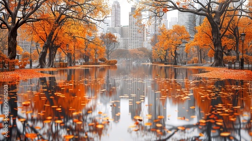 View of Manhattan skyline and UN buildings.