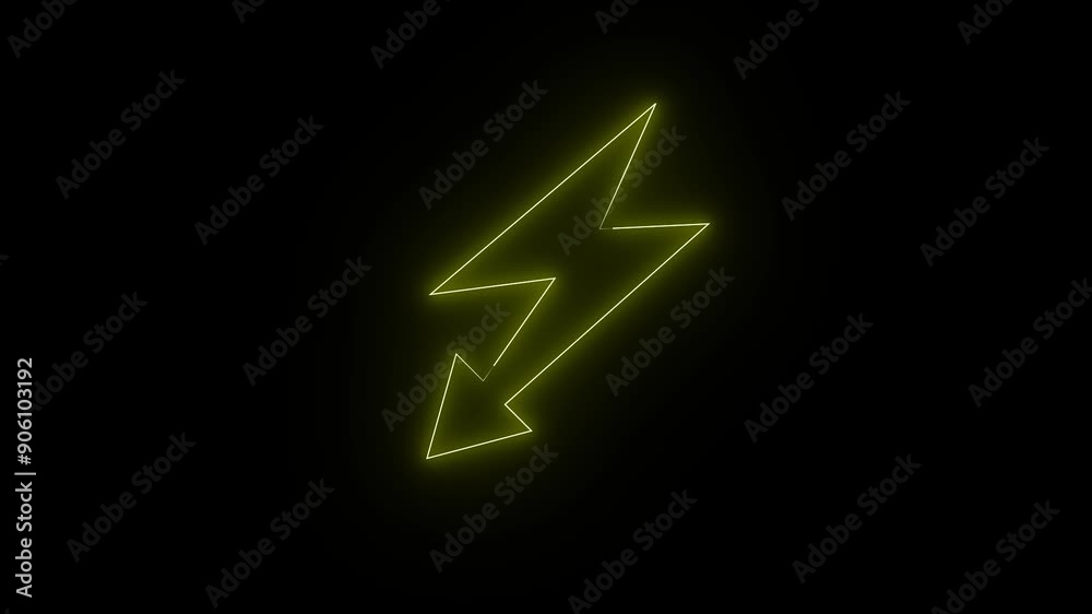 Neon Arrow animation with arrow direction combined with electricity symbol Neon Arrow animation with arrow direction combined with electricity symbol