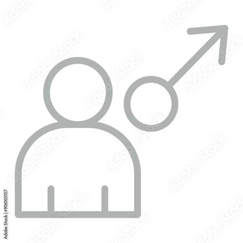 Male Vector Line Grey Icon Design