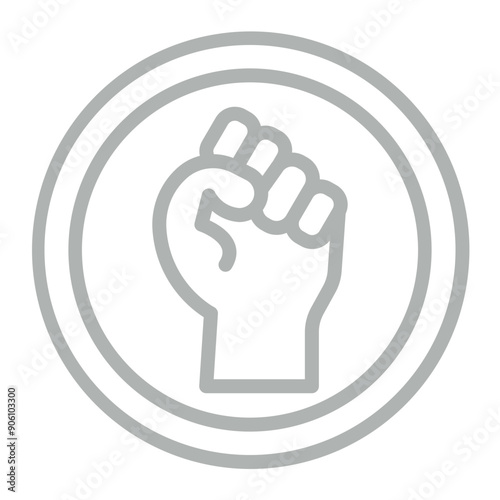 Black Lives Matter Vector Line Grey Icon Design