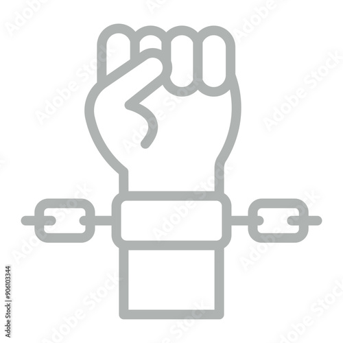 Slave Vector Line Grey Icon Design