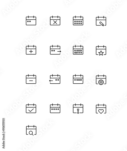 Calendar Premium Outlined Icon Pack