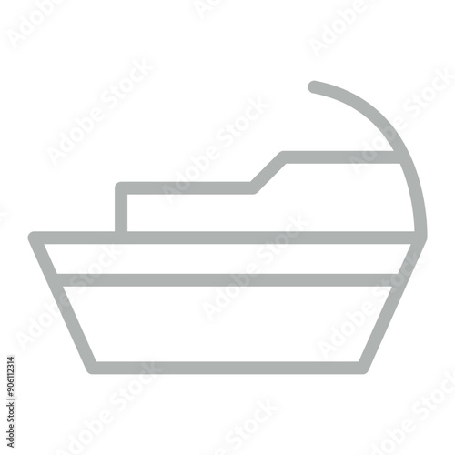 Jetski Vector Line Grey Icon Design