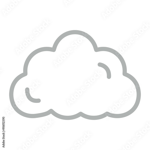 Cloud Vector Line Grey Icon Design