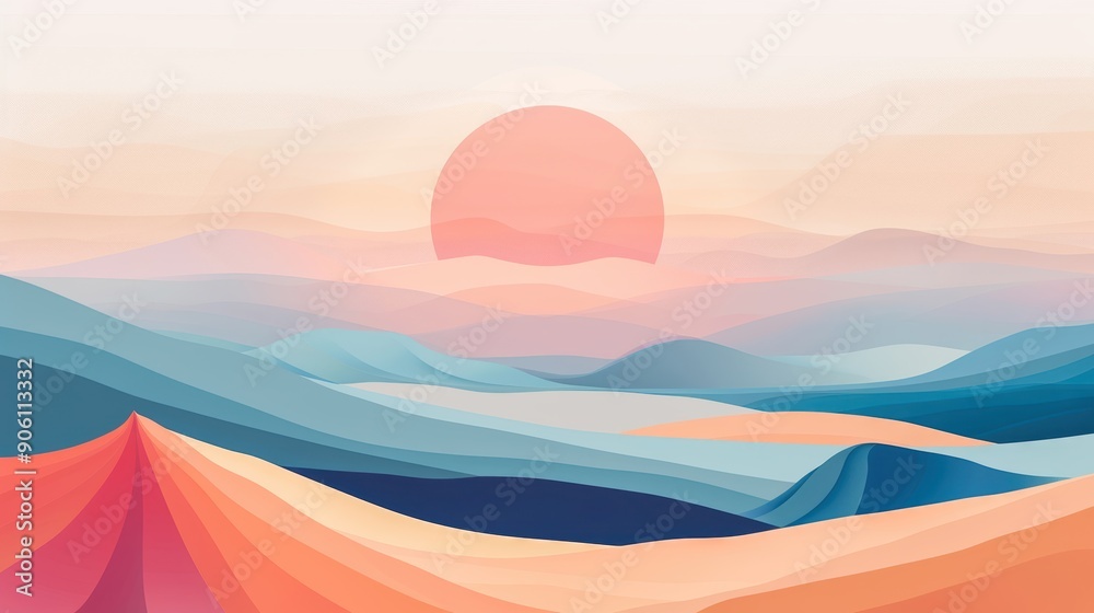 Minimalist desert landscape with a focus on subtle colors and silhouettes, suitable for modern and aesthetic designs Minimalist desert landscape with a focus on subtle colors and silhouettes, suitable for modern and aesthetic designs