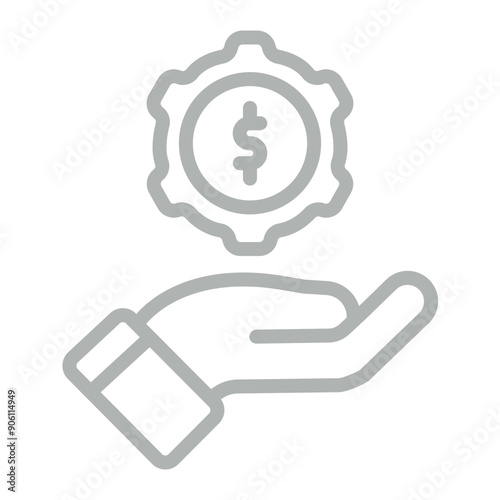 Management Vector Line Grey Icon Design