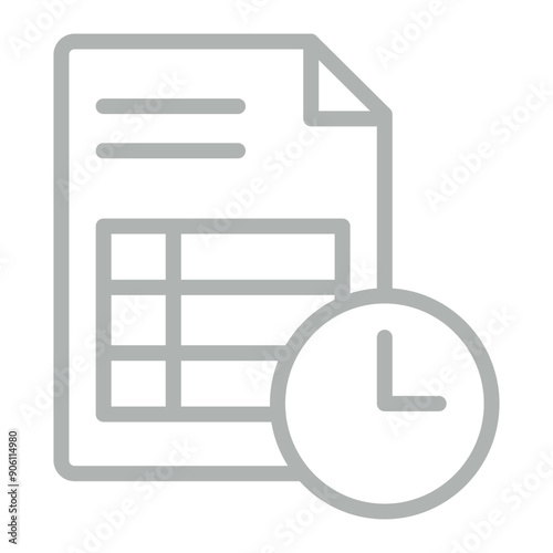 Deadline Vector Line Grey Icon Design