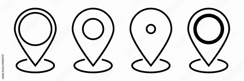 Set of Location pin icons. GPS marker. Vector illustration. Set of Location pin icons. GPS marker. Vector illustration.
