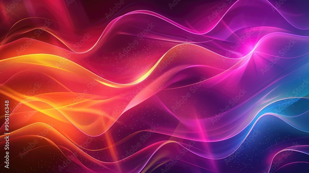 Vivid color gradient abstract background with wavy lines and light glow Vivid color gradient abstract background with wavy lines and light glow