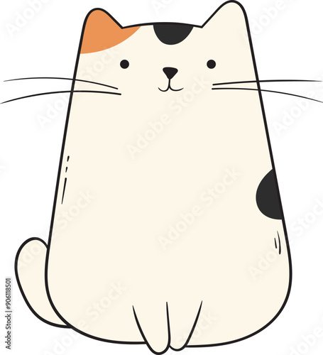 Cute cat drawing clipart design illustration 