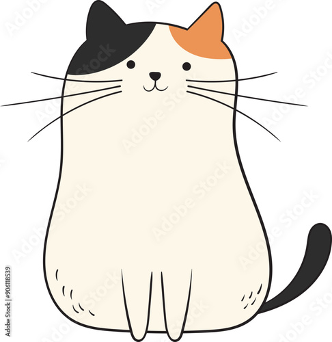 Cute cat drawing clipart design illustration 