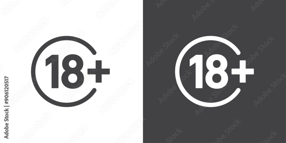 18 Plus icon vector logo set collection for web app ui 18 Plus icon vector logo set collection for web app ui