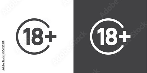 18 Plus icon vector logo set collection for web app ui
