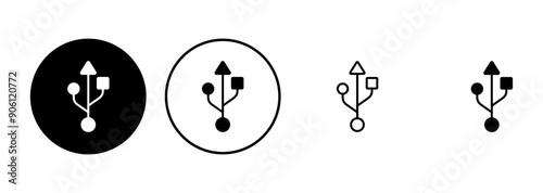 Usb icon set. Flash disk icon vector