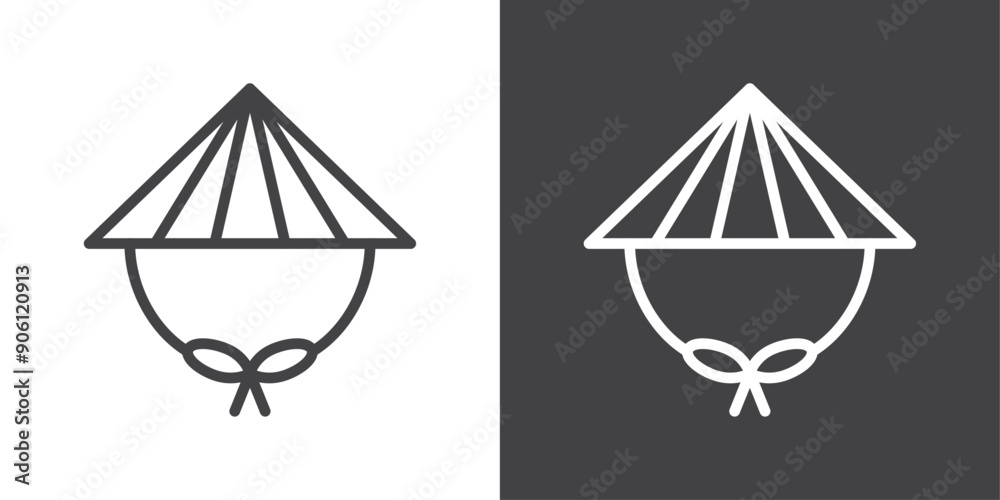 Bamboo hat icon vector logo set collection for web app ui Bamboo hat icon vector logo set collection for web app ui