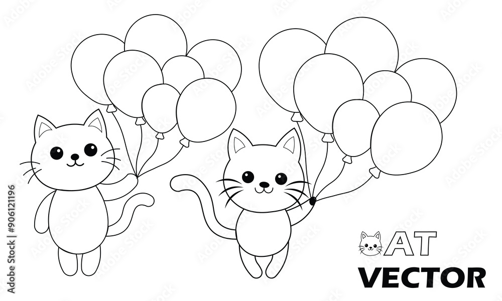 The playful kitten is playing with a bunch of balloons illustrator vector file.
The playful kitten is playing with a bunch of balloons illustrator vector file.