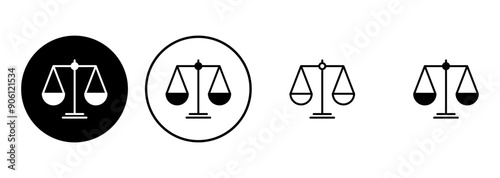 Scales icon set . Law scale icon. Justice sign