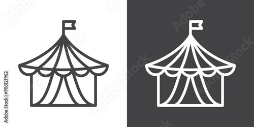 Circus tent icon vector logo set collection for web app ui