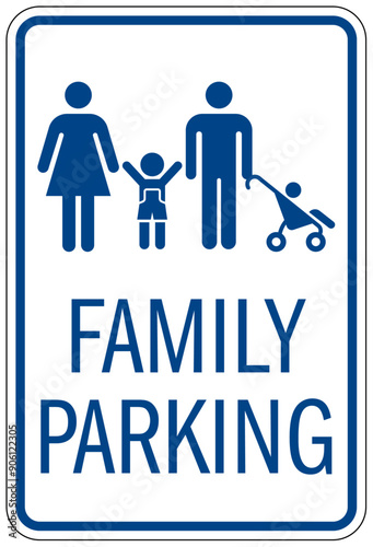 reserved parking for family sign