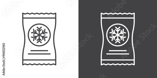 Frozen food bag icon vector logo set collection for web app ui