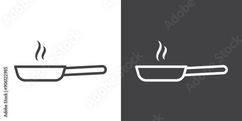 Frying pan icon vector logo set collection for web app ui