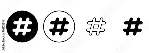 Hashtag icon set. hashtag symbol