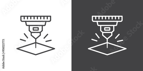 Laser machine icon vector logo set collection for web app ui